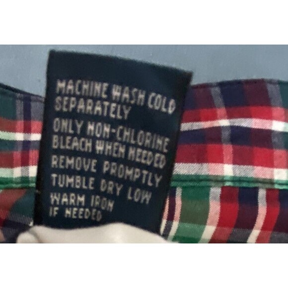 Vintage Polo Ralph Lauren Mens Reversible Short Size 38 Blue Madras Plaid Preppy - Picture 9 of 12